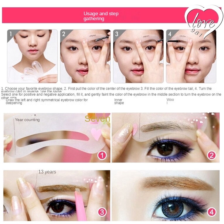 Bộ Bút Kẻ Lông Mày Hàn Quốc Không Thấm Nước Lâu Trôi Dễ Sử Dụng Có Thể Tái Sử Dụng Cho Người Mới Bắt Đầu