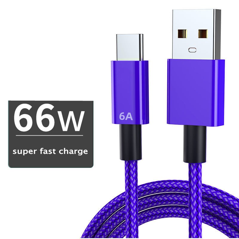Dây Cáp Sạc 66W 6A USB Type c Cho Huawei Xiaomi Samsung Phone Model / 1m 2m Android
