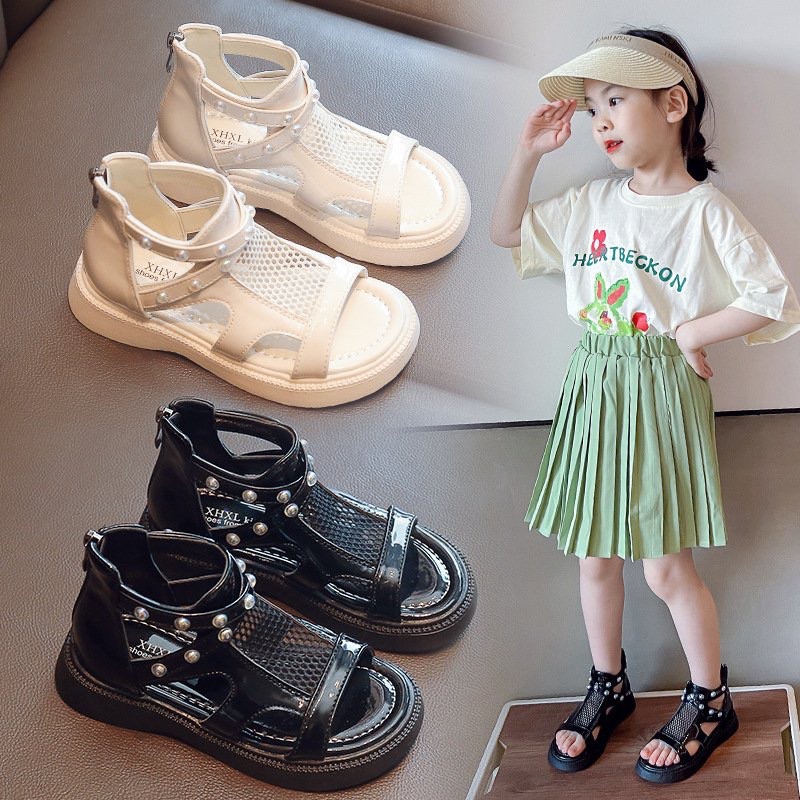 Sandal chiến binh lưới bé gái,có khoá kéo