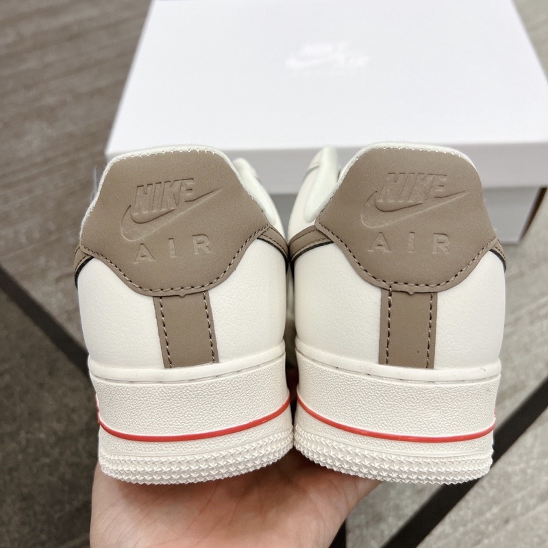 Giày AF1 vệt nâu bản trung SC,  Sneaker Air Force 1 nâu trắng dành cho nam nữ, full bill box bảo vệ