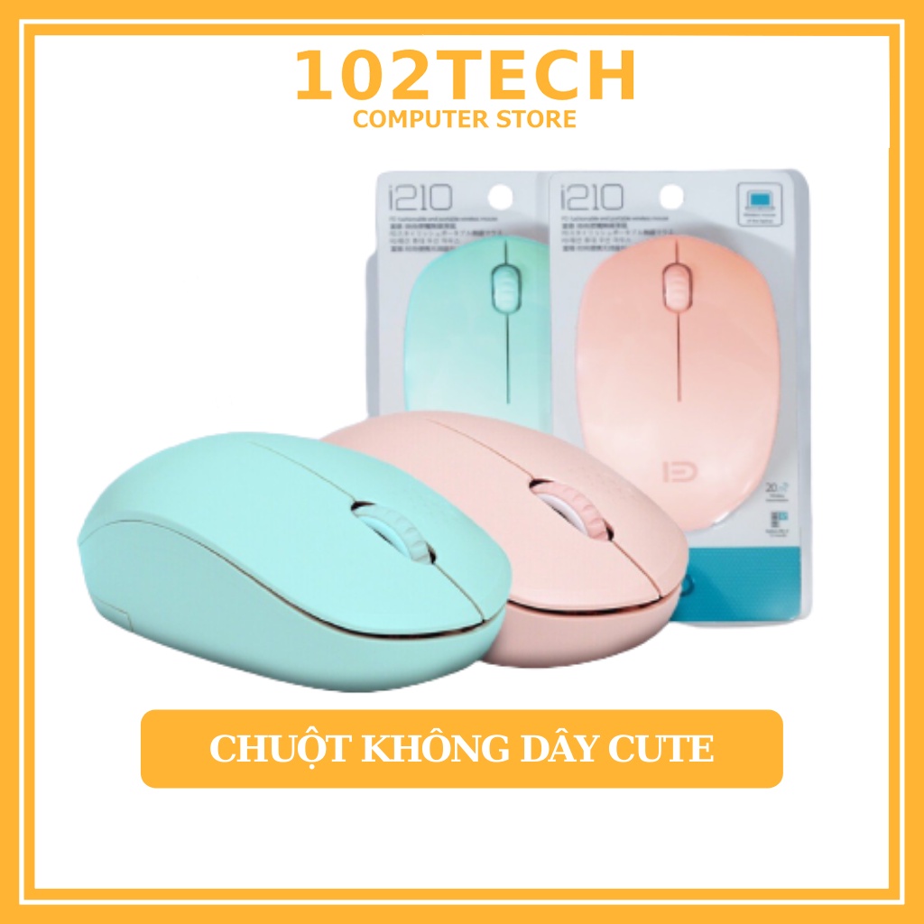 Chuột không dây nhiều màu sắc i210 chính hãng FD, kiểu dáng xinh xắn thời trang, độ chính xác cao, siêu tiết kiệm pin