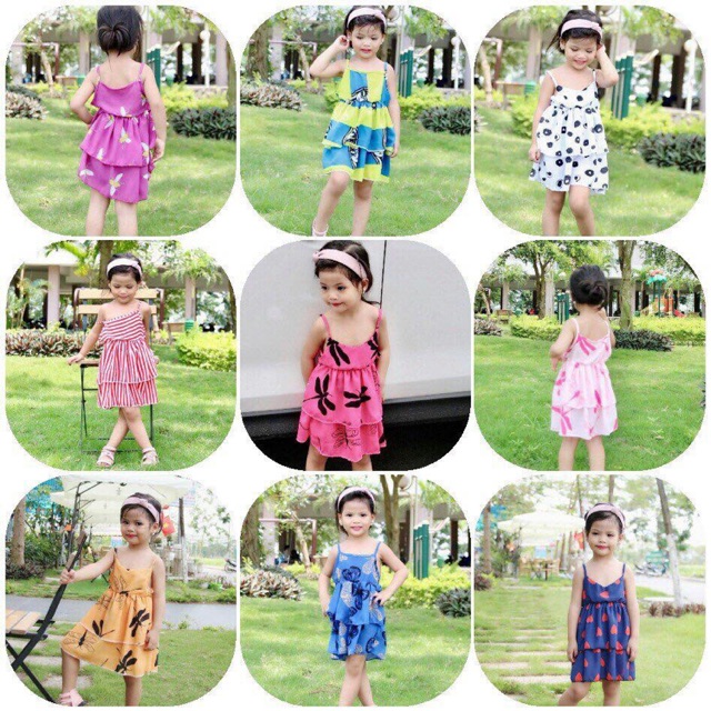 Combo đầm voan cho bé gái