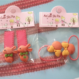 SET 2 CỘT TÓC+2 KẸP BẤM TÓC CHO BÉ GÁI NHÁM