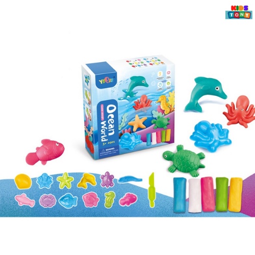 Đất nặn khủng long kèm khuôn nhiều mầu sắc,đồ chơi sáng tạo giáo dục sớm cho bé Tonykids