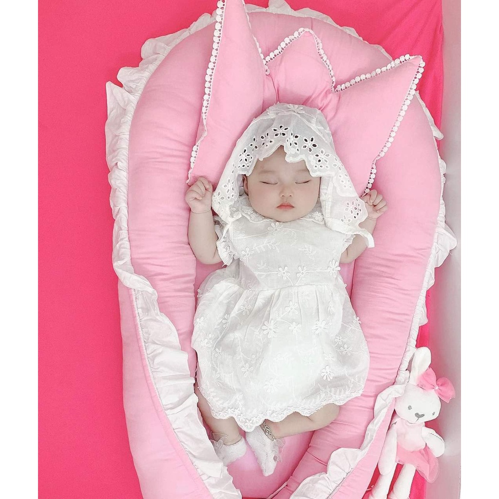 Nôi vải, gối, thỏ ôm, chăn cho bé yêu