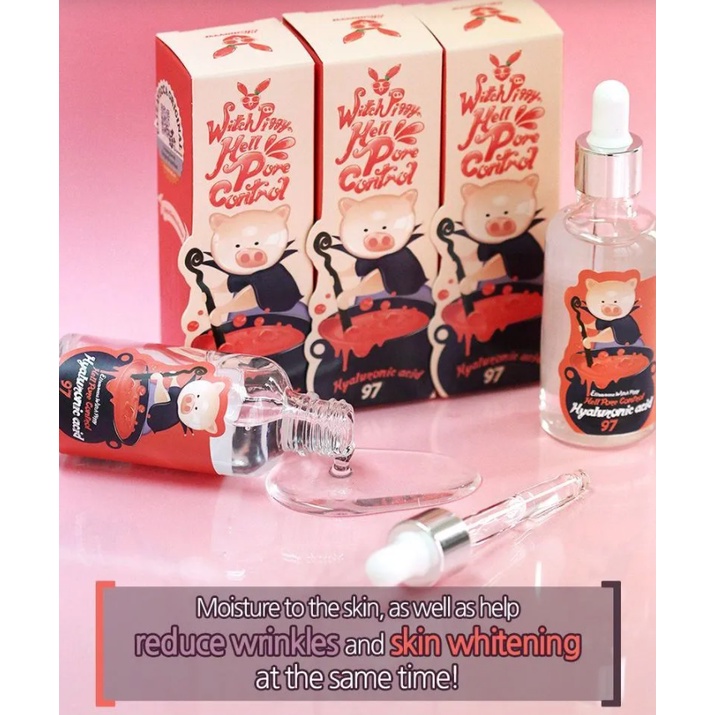 Tinh chất HA cấp nước cấp ẩm cho da căng mọng Elizavecca Witch Piggy Hell Pore Control Hyaluronic Acid 97 Serum