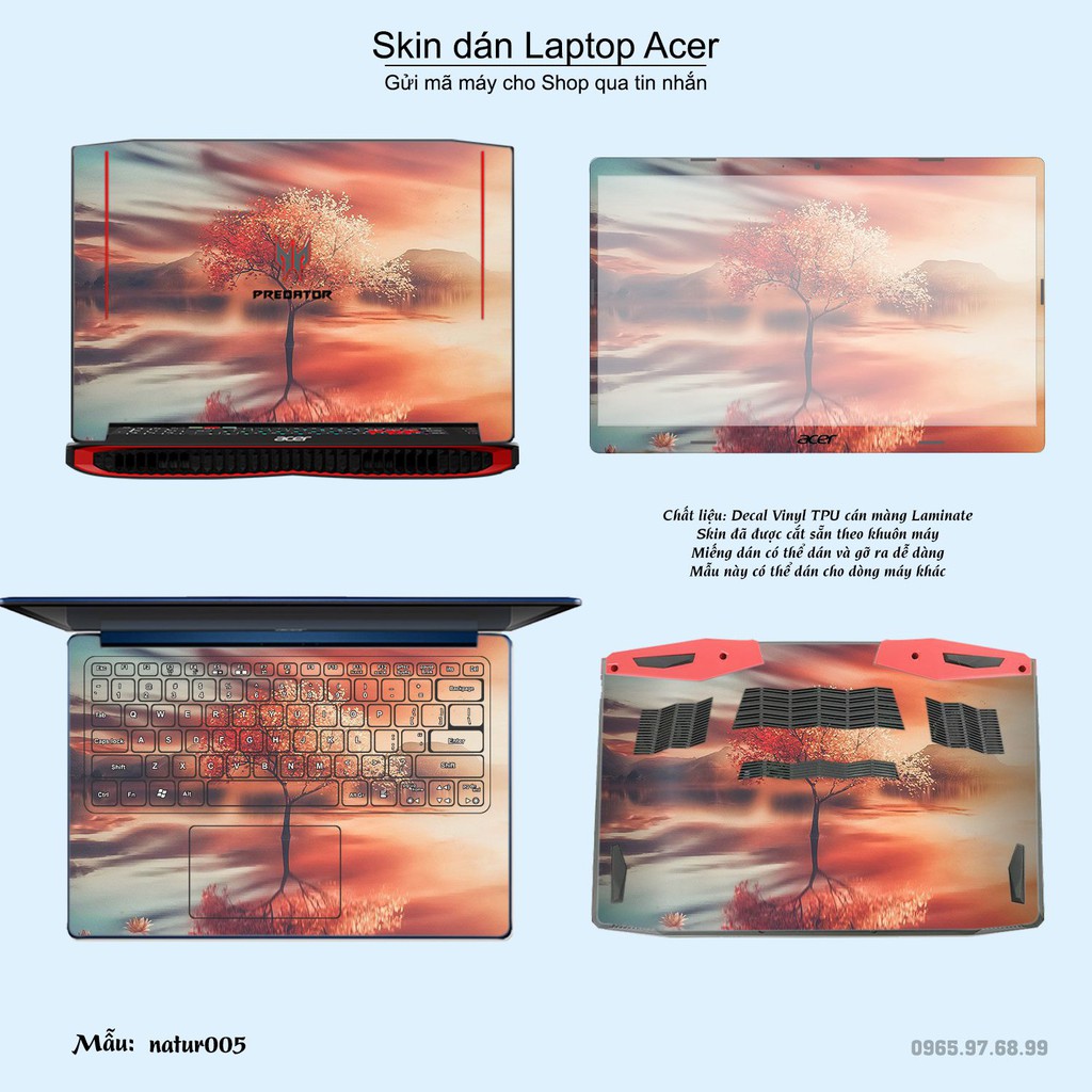 Skin dán Laptop Acer in hình thiên nhiên (inbox mã máy cho Shop)