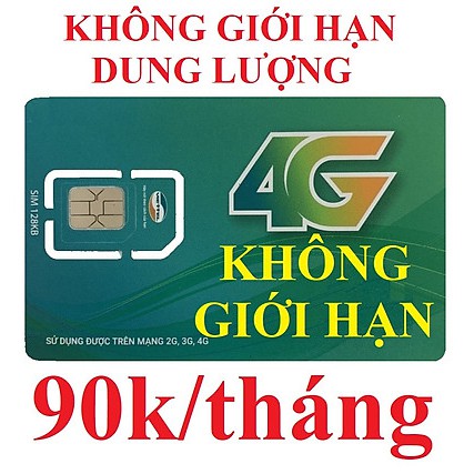 Sim 4G Viettel SG90 - MIỄN PHÍ THÁNG ĐẦU - Không giới hạn dung lượng