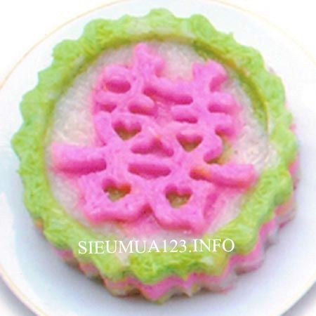 Khuôn xôi xanh 9cm hình chữ Phúc, Lộc, Thọ, Hỷ, hoa sen, Hoa hồng đẹp mắt