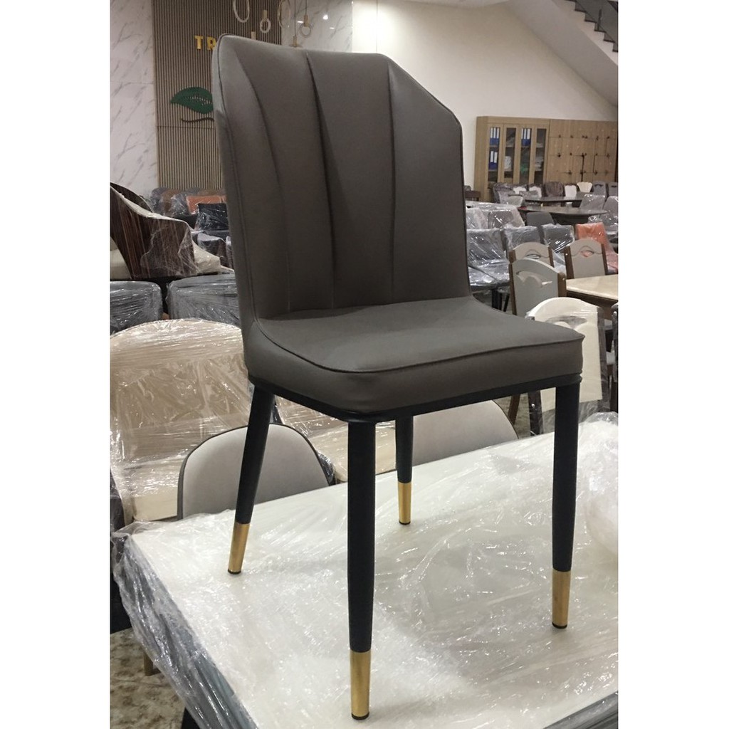 Bộ bàn ăn mặt đá Cẩm thạch + 4 ghế da