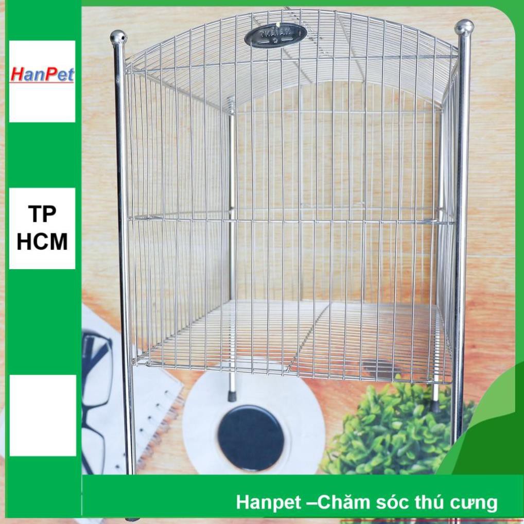 Hanpet.GV- Lồng tắm chim lớn dành cho chim Khướu, Họa my, Chào mào, Chòe- Lồng tắm lớn 100% inox không gỉ sét (Hanp