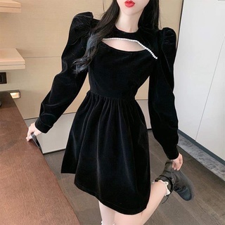 váy nhung tay bồng ( ảnh thật ở cuối )