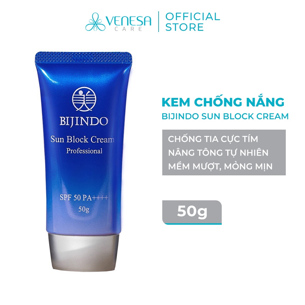 Kem chống nắng BIJINDO Sun Block Cream chính hãng, SPF 50, PA ++++, giúp kiểm soát bã nhờn, không nhờn rít 50g