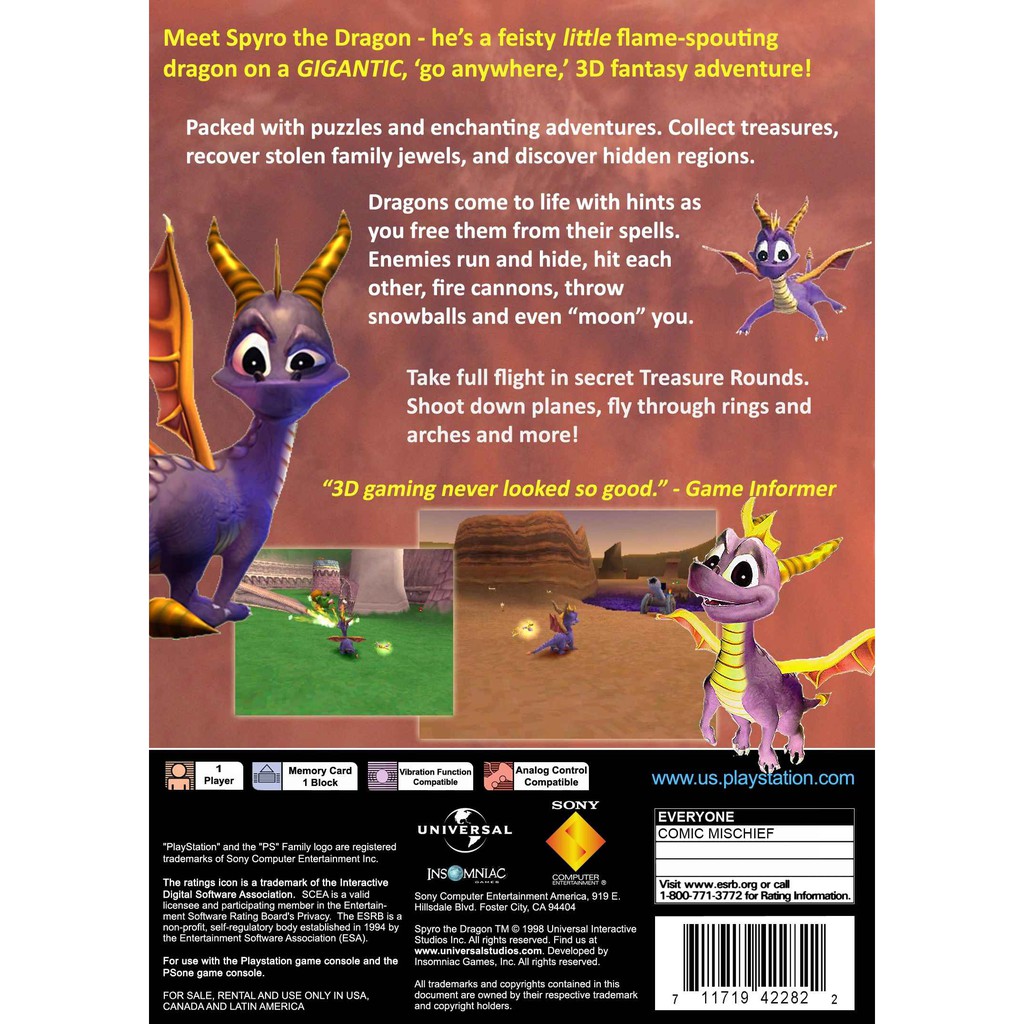 Đĩa Cd Âm Nhạc Hình Con Rồng Trong Phim Spyro The Dragon Ps1