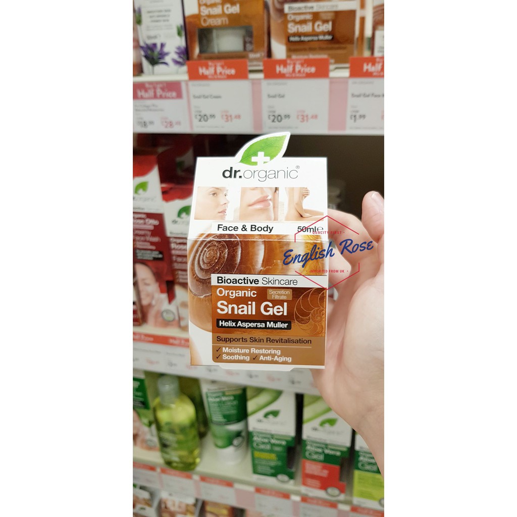 Kem dưỡng da chống lão hóa tinh chất ốc sên Dr.Organic Snail Gel 50ml