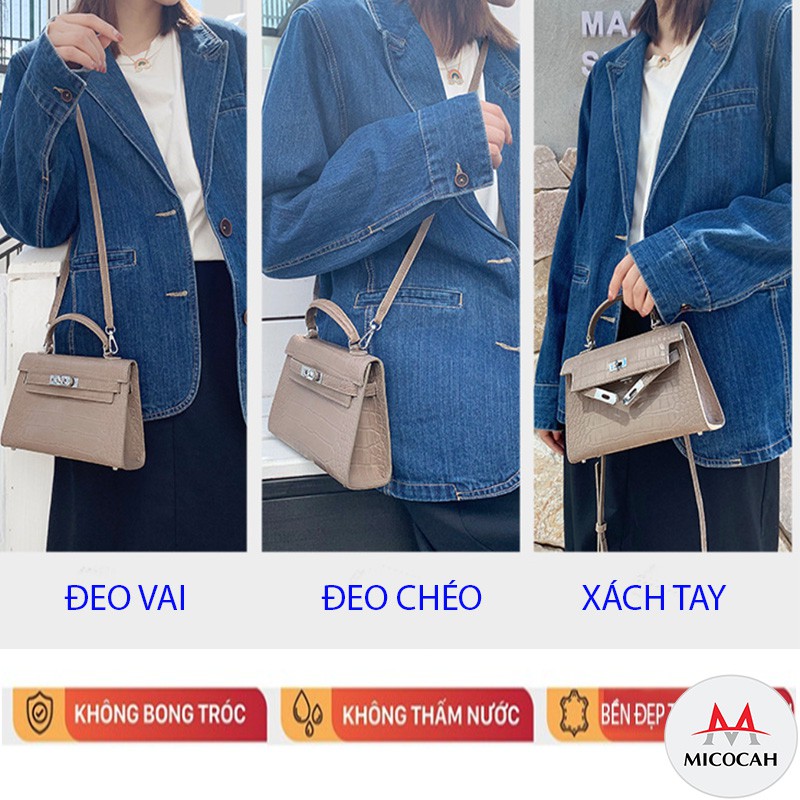 Túi Xách Nữ Đeo Chéo Đeo Vai MICOCAH Dáng Công Sở Thời Trang Phối Vân Da Rắn Cao Cấp Siêu Đẹp MC15 - Micocah Mall