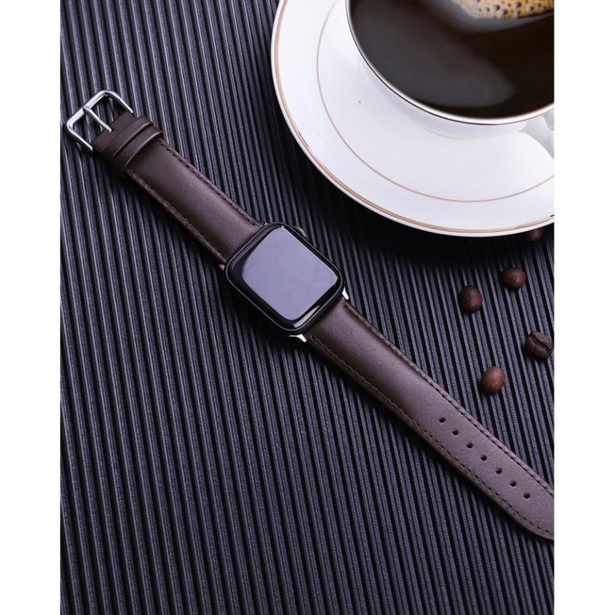 Dây da bò cao cấp 40mm 44mm 38mm 42mm cho đồng hồ Apple Watch IWatch Series 6 5 4 3 2 1