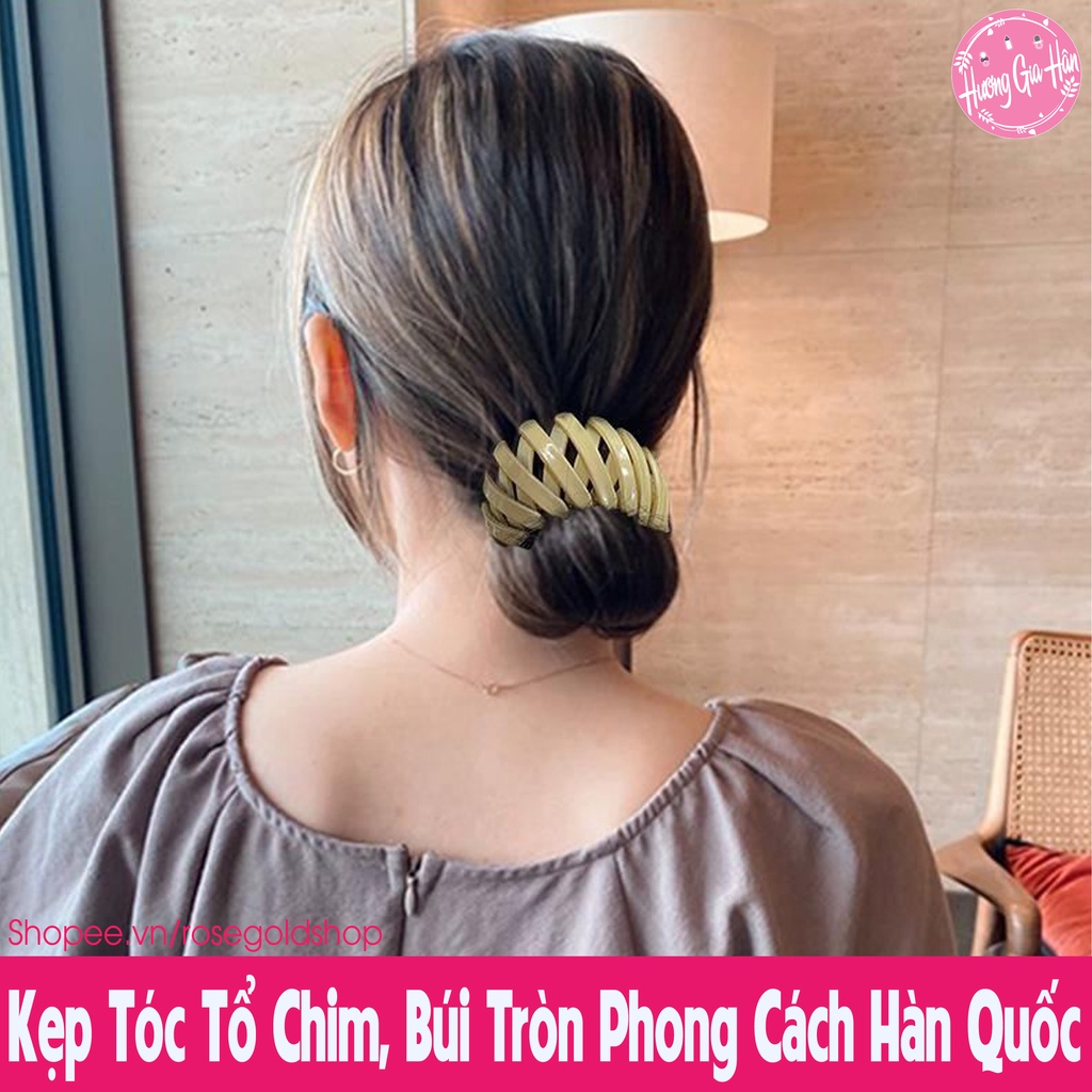 Kẹp Tóc Tổ Chim, Búi Tròn Phong Cách Hàn Quốc - 1 Phút Cho Các Kiểu Tóc Lung Linh