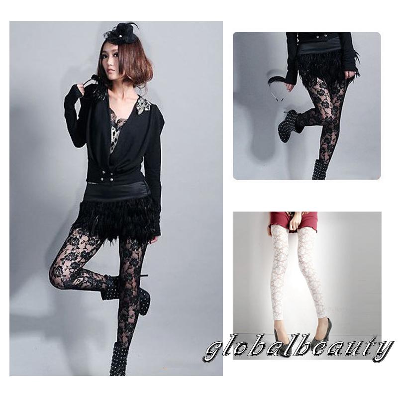 Quần legging nữ ren hoa hồng thời trang gợi cảm