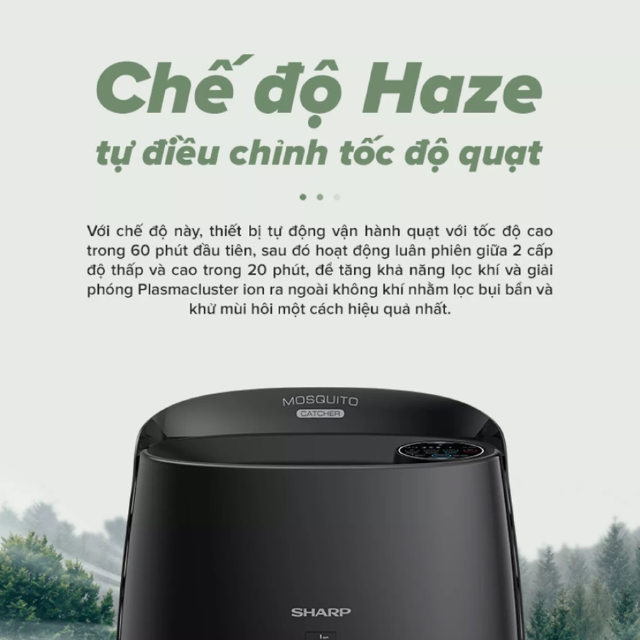 Máy lọc không khí Sharp FP-JM30V-B  tạo ion bắt muỗi khử mùi lọc bụi diệt khuẩn công nghệ Plasmacluster ion chính hãng