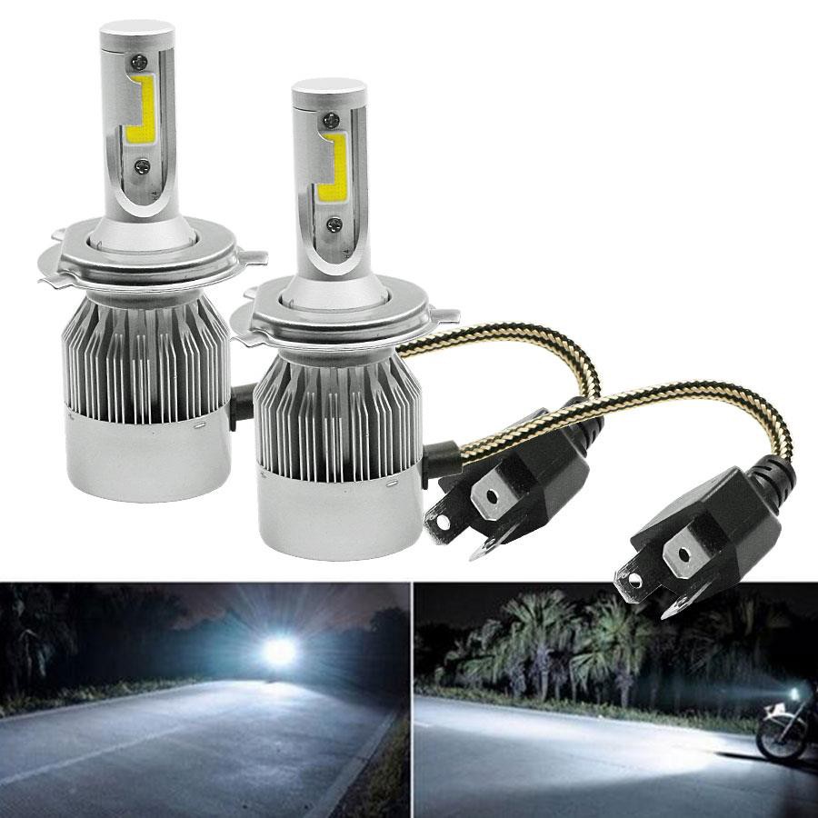 Đèn pha LED C6 2 tim| Đèn Led Xe Máy và Ô Tô chân H4| giá một bóng