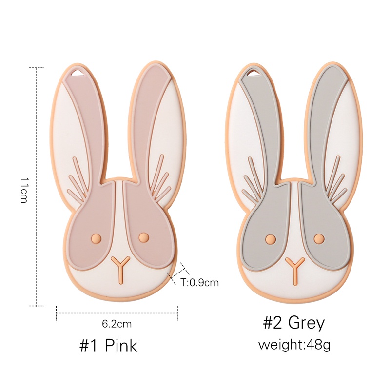 1 Dây Đeo Núm Ti Giả Bằng Silicone Hình Thỏ Cho Bé Đang Mọc Răng