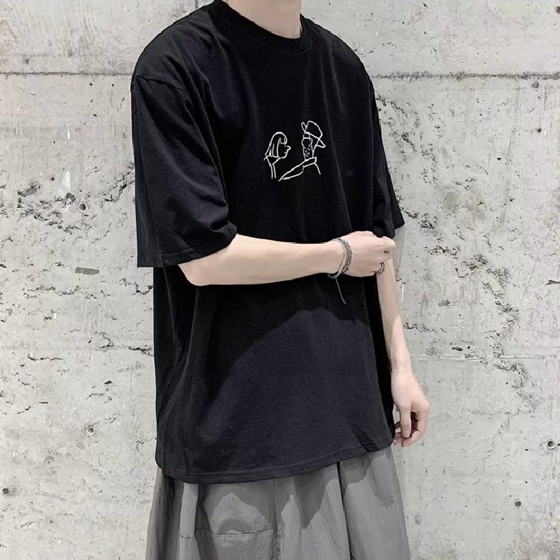 Áo Thun Tay Ngắn Dáng Rộng In Họa Tiết Hoạt Hình Phong Cách Hàn Quốc Thời Trang Mùa Hè Cho Nam Size M-8XL