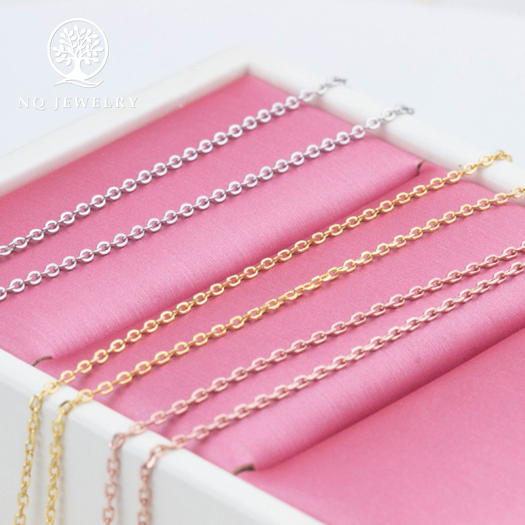 Dây chuyền bạc dạng móc xích khóa thẳng dùng để xỏ hạt hoặc lu thống - NQ Jewelry