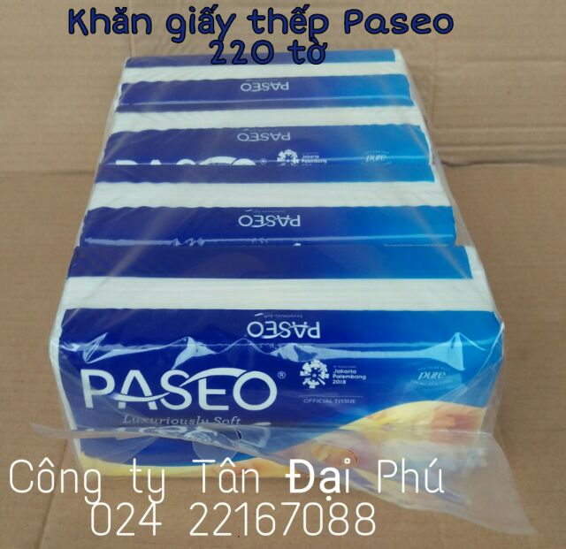 Combo 4 gói khăn giấy thếp Paseo 220 tờ