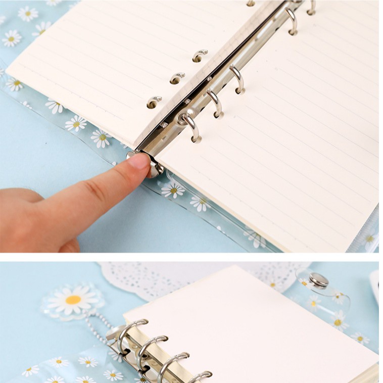 Bìa sổ nhựa dẻo Daisy size A6- A7, phụ kiện sổ còng, sổ planner Buka