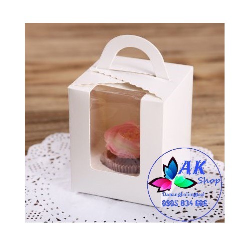 SET 5 HỘP GIẤY CUPCAKE 1BÁNH - TRẮNG