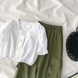 ÁO SƠ MI CROPTOP
