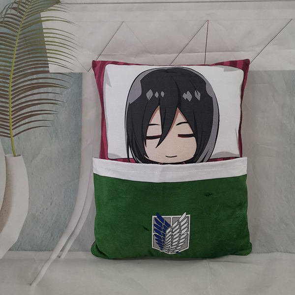 Attack on Titan Sleep Pillow Plush Cushion Ackerman Levi Eren Mikasa Reversible Home Soft Comfortable Pillows Gift