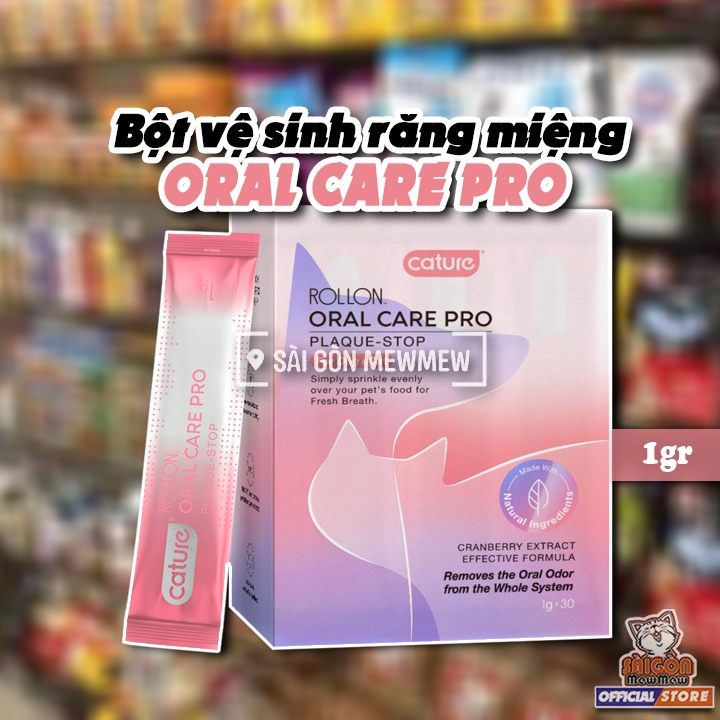 [Lẻ 1 thanh] BỘT THƠM MIỆNG TRỘN VÀO THỨC ĂN ORAL CARE POWDER cho thú cưng 1gr