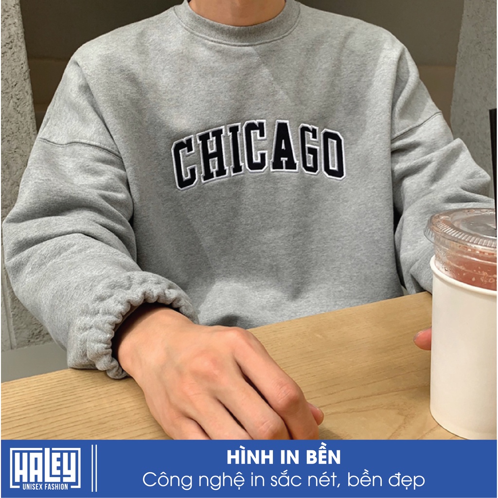 Áo Sweater Nam Nữ unisex Chicago cute HALEY Chất nỉ bông đẹp thu đông phong cách Hàn Quốc cá tính mã HD262