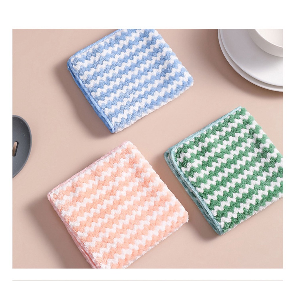 GG Set 10 Khăn Lau Zikzak Đa Năng Size 20x20cm Khăn Lau Tay Nhà Bếp Siêu Thấm - Dumi Shop