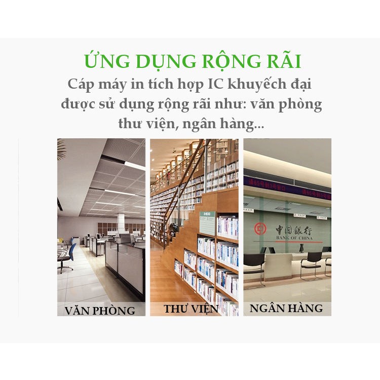 Cáp máy in USB 2.0 sang USB-B tích hợp IC khuyếch đại UGREEN US122