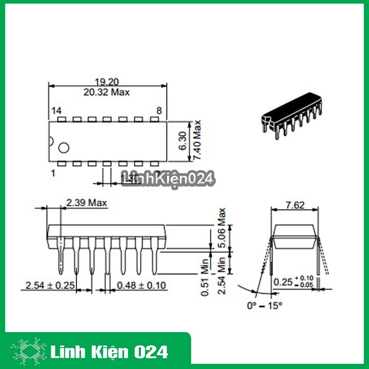 Chíp 74LS74 Dual D-Type Flip-Flop DIP14