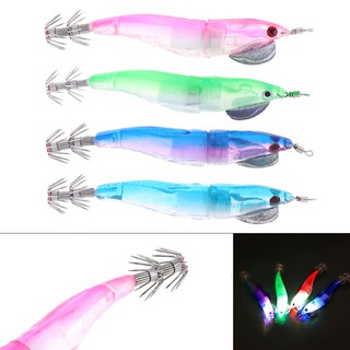 Led điện tử dạ quang tôm mực bạch tuộc mồi mềm mồi 11.5cm 18g giả câu cá jig dụ đêm câu cá w5
