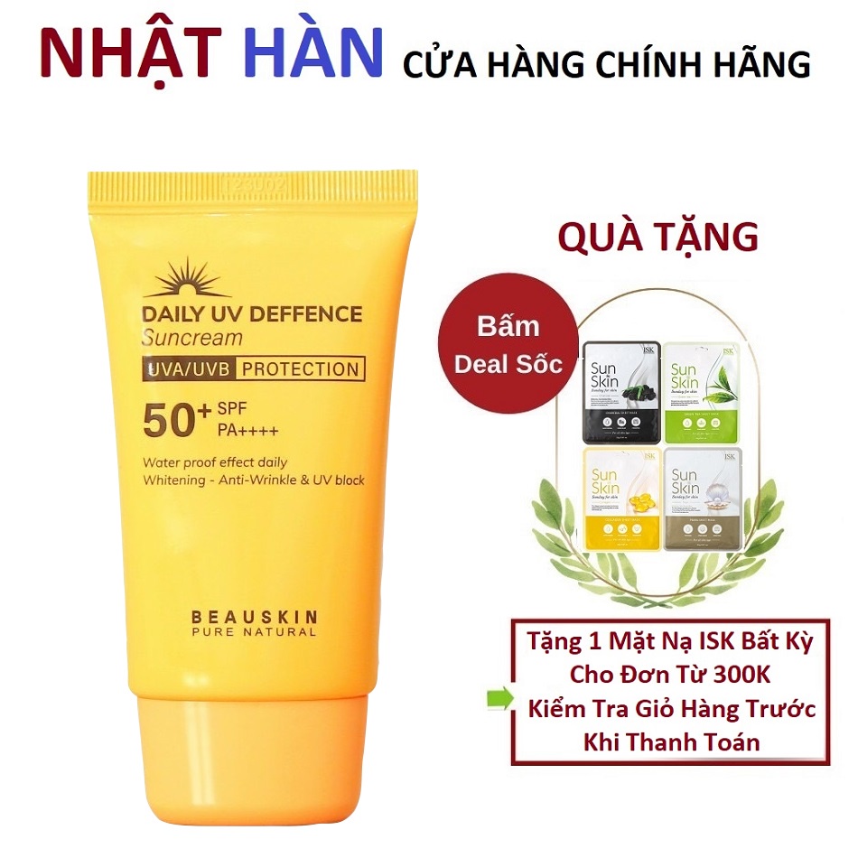 Kem chống nắng BEAUSKIN DAILY UV DEFENSE SUN CREAM Spf50
