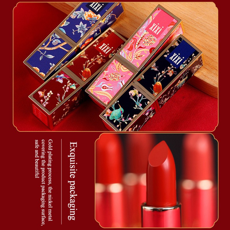 [Hàng mới về] Son môi chống thấm nước không dính cốc dễ lên màu lâu trôi phong cách Trung Quốc cổ điển