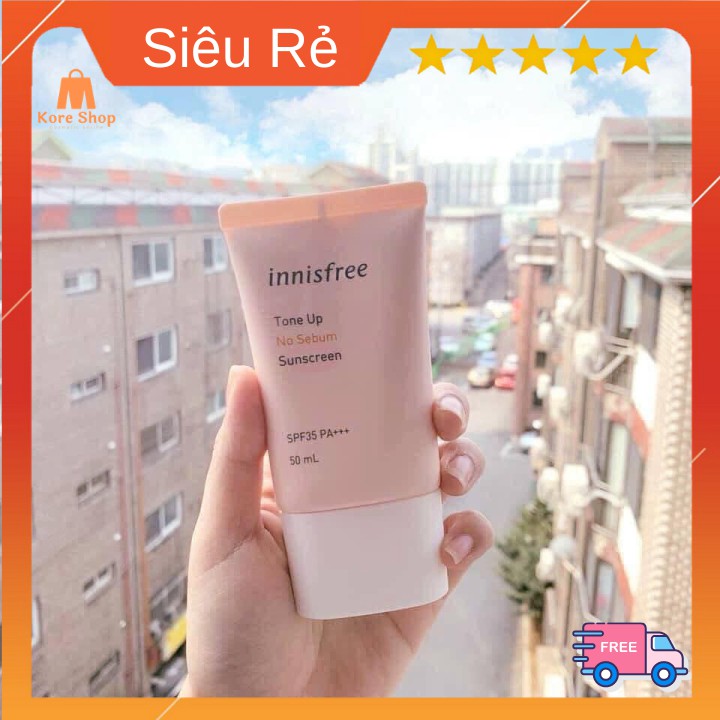 [Có QUÀ]Kem Chống Nắng Innisfree TONE UP NO SEBUM SPF50+ lên tone trắng hồng 50ml | BigBuy360 - bigbuy360.vn