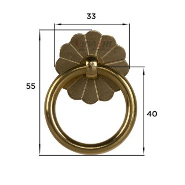 Tay kéo móc tròn kiểu 3_1 bảng hoa, 1 móc tròn