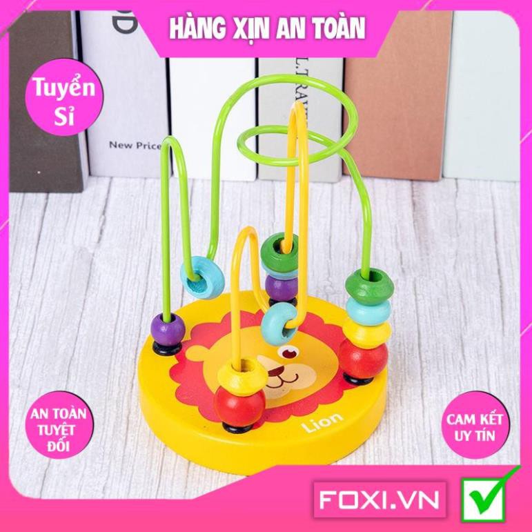 Bộ đồ chơi gỗ Foxi-Đồ chơi trẻ em thông minh-xâu hạt làm toán Montessori sáng tạo-khéo léo-siêu rẻ-Bé vừa học vừa chơi