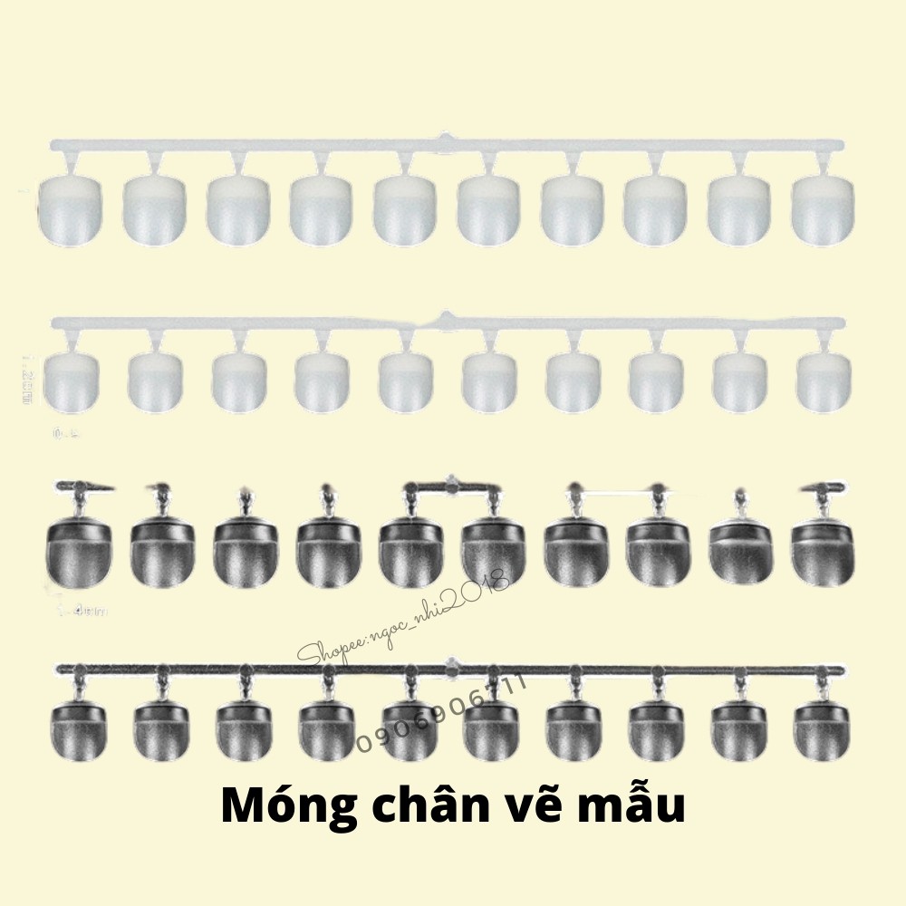 Móng chân vẽ mẫu form HÀN cùng size