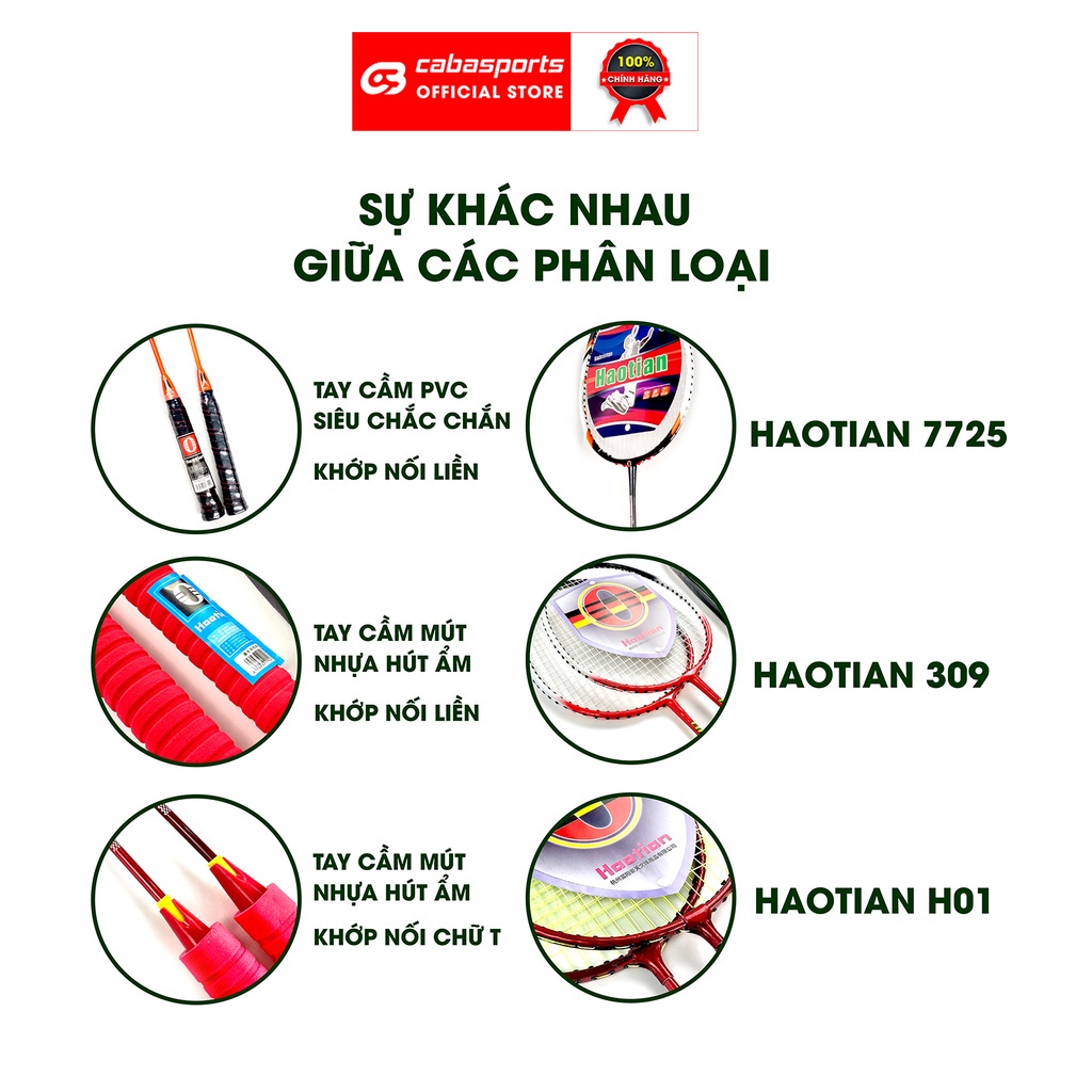 Vợt cầu lông Haotian chính hãng cặp vợt cầu lông giá rẻ chất lượng