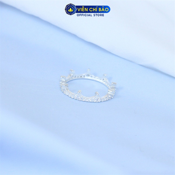 Nhẫn bạc nữ vương miện Crown đính đá chất liệu bạc 925 thời trang phụ kiện trang sức nữ Viễn Chí Bảo N400597