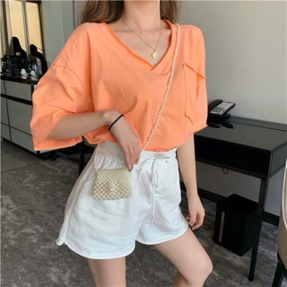 🔆(Có ảnh thật) Áo thun xẻ tà túi ngực 🔆