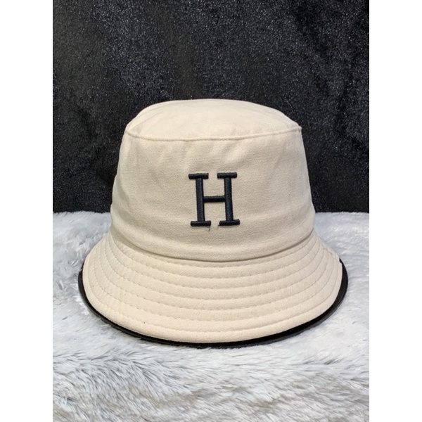 MŨ BUCKET NHUNG THÊU H - BUCKET THÊU H