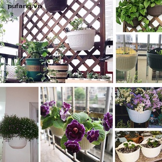 Pufang Hanging Flower Pot Plastic Semicircular Wall Hanging Plant Pot Basket Home Decor vn